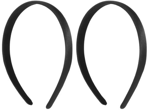 2 cerchietti larghi per capelli in raso, tinta unita, antiscivolo, per donne, ragazze, rimozione del trucco, pulizia della pelle, carnevale, Halloween, larghezza 1,5 cm