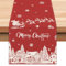 Bonhause Tischläufer Weihnachten Weihnachtsmann Schlitten Rentier, Tischläufer Schneeflocken Küche Esstisch Dekoration für Drinnen Draußen Urlaub Party Waschbar Wohnkultur Tafeltuch (33 x 183 cm)