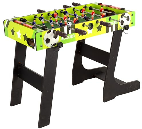 WOOMAX ColorBaby 85430 CB Games Baby-Foot Pliable en Bois résistant pour Enfants avec Pieds Pliables 81 x 42 x 63 cm 2 Joueurs + 6 Ans