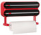 Quasziwa Frischhaltefolienspender mit Küchenrollenhalter Abnehmbar - 3-in-1 Wandrollenhalter Küche, Magnetisch Befestigen - Ohne Bohren Montierbar, Saubere Schnitte & Platzsparende Organisation, Rot
