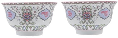 KICHOUSE 2piezas Cuenco De Danza Mongol Étnico De Cuenco De Arroz Mongol De Para Mantequilla Té y Arroz Para Servir Comida Cocina o Fiesta