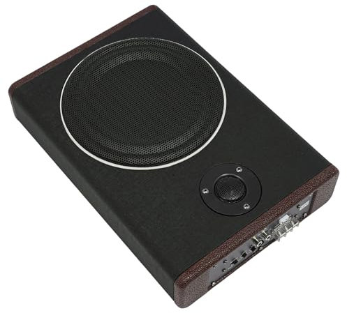 Gaabungky 8 Inch 600W Underseat Car Audio High Input Sensitivity Customizable Design Slim Amplifier Space-saving Car Stereo Multifunctional Audio Subwoofer System for Cars, Vans, Jeeps