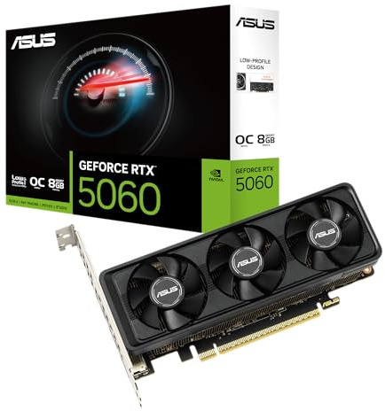 ASUS The GeForce RTX™ 5060 LP BRK 8GB GDDR7 OC Edition Graphics Card (PCIe® 5.0, 8GB GDDR7, HDMI®/DP 2.1, Low-Profile Design, IP5X Dust Resistance)