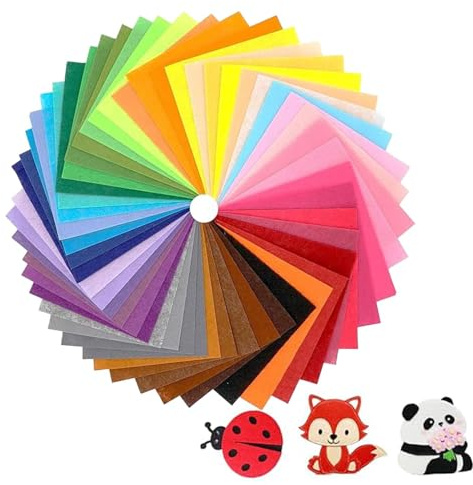 66Pcs Felt Fabric Sheet,15x15cm Assorted Colour Felt Fabric Sheet for Craft | Nonwoven Square Patchwork,Soft Felt Fabric Sheet for DIY Craftwork,Sewing,Quilting,Art & Craft Projects
