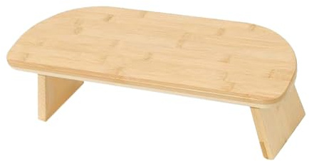 GALPADA Foldable Bamboo Stool for with Non-Skid Base, Portable Small Bench for Home and Travel, Lightweight Bamboo Stool for Comfortable Sitting