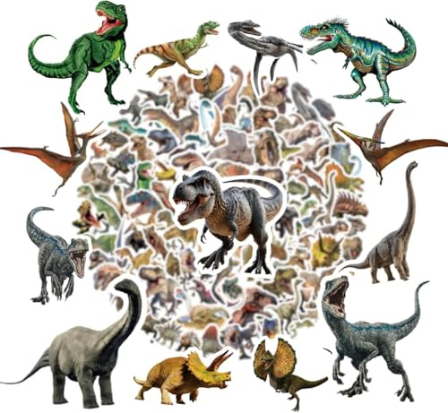 110 pièces autocollant de dinosaure jurassique pour enfants autocollant de dinosaure en vinyle étanche pour garçons filles adolescents bouteille d'eau scrapbook ordinateur portable ordinateur de planc