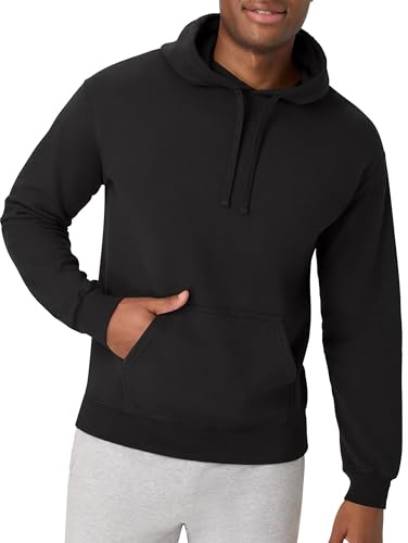 Hanes Men's Comfortwash Garment Dyed Hoodie Sweatshirt, Black, 2X Large