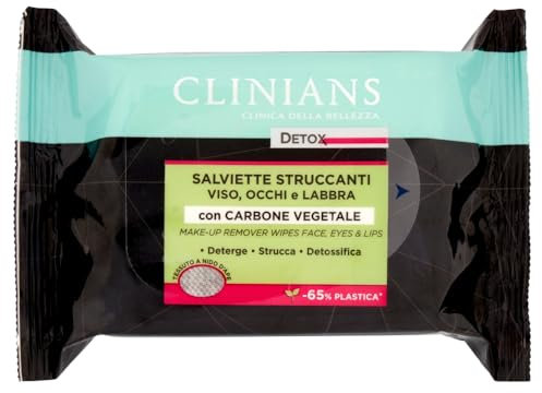 CLINIANS | Panni disintossicanti, Oftalmologicamente testati, Made in Italy, Confezione da 25 salviettine