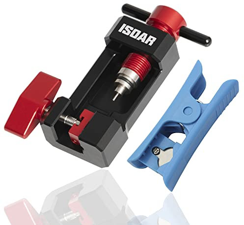ISOAR Fahrrad Hydraulikschlauch Werkzeug Einsteckwerkzeug Nadeltreiber Barb-Installationswerkzeug mit Hydraulischem Schlauchschneider Hydraulique Werkzeug zum Installieren des Oliven Einsatz