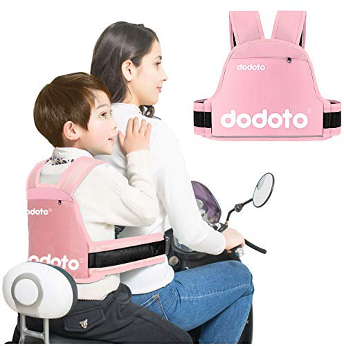 auvstar Ceinture de Sécurité Moto pour Enfants,Réglable Harnais Moto Enfant，Ceinture de Sécurité Enfant Arrière vélo électrique pour Garçons Filles âgés de 1 à 10 Ans,avec Bande Réfléchissante (Rose)