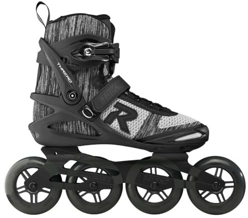 Roces Men's Thread TIF Lightweight Breathable Adjustable Fitness Ecology Outdoor 4 Wheel Inline Racing Skates with Easy Entry System & & Secure Closure, Supplied with Brake, Salt-N-Pepa, 15