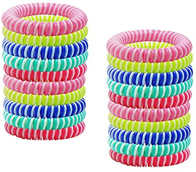 Mosquito Repellent Bracelet 20 Pack,Keep Away Insects,Waterproof Insect Repellent Wristbands 10 Days of Protection for Baby Kids Adults Outdoor Camp Travel, Random Color