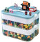 Storage Boxes,Kids Toy Lego Box,Stackable Toys Organizer with Lid,Handle,Plastic Multi Compartment Containers Chest Case for Storing Toys,Jewelry,Beads,Crafts,Tools,Building Blocks (2-Tier Green)