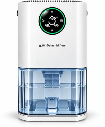 GW® Dehumidifier for Home & Bedroom, 2000ML, 700ml/Day, Digital Display | 3 Smart Modes, Digital Temperature Display & Humidity Sensor, Night Mode, 8–48H Timer, Auto Shut-Off, Auto Defrost