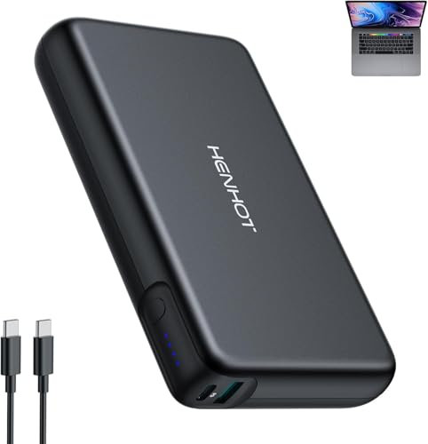 HenHot 100 W Powerbank, 30.000 mAh Laptop tragbares Ladegerät USB-C PD Schnellladegerät Laptop Externer Akku Pack für Dell, MacBook, HP, Asus, Lenovo, Steam Deck, Switch, iPhone, Galaxy, iPad und mehr