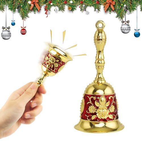 Jemmytu Campana di Natale - Campanella a Mano, Babbo Natale, Decorazione Natalizia, Tavolo, di Servizio - Squisito Regalo