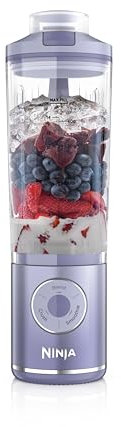 Ninja Blast Max mixeur portable, 570 ml, rechargeable, tasse et couvercle étanche, 3 fonctions de mixage, fait des smoothies, des boissons protéinées et des granités, Lavande BC251EULD