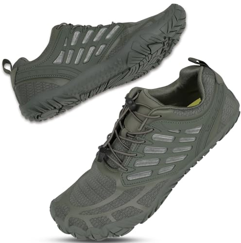 Barefoot Shoes Men, Wide Toe Box Zero Drop Grounded Footwear, Minimalist Shoes for Hiking, Water Sports, Cross-Training, Workout & Weightlifting Green