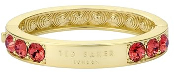 Ted Baker Rosie Crystal Rock Hinged Bangle Bracelet for Women (Gold/Hot Pink Crystal)