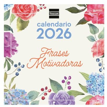 Finocam - Wall Calendar 2026 30x30 cm Month View January - December 2026 + Sep.- Dec. 2025 (4 months) reduced | Calendar 2026 | Images Motivating phrases - English