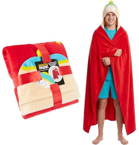 Get Trend Couverture a Capuche pour Femme, Ados et Enfants 130x150 cm, Poncho Plaid Polaire Chaud, Comfy Couverture Portable, Cosy Idee Cadeau