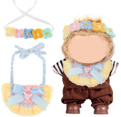 ibasenice Set Accessoires pour Poupée Compatible Bandeau Fleuri et Bavoir pour Poupées Garçon Fille Ensemble Pratique et Élégant pour Fillettes Collectionneuses
