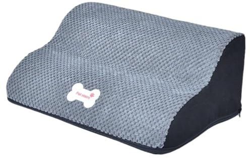 Pesoncarl Rampe pour Chien 16x10x6 Pouces, 2 étapes, 30 °, Motif os, escalier pour Chien, Amovible, Lavable, antidérapante, en éponge pour Chat, pour la Maison