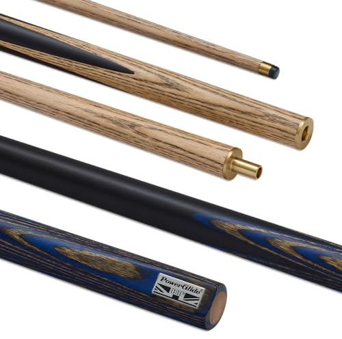 POWERGLIDE Exios Snookerqueue, handgespleißt, Esche, 540 g, Blau, 2 Stück