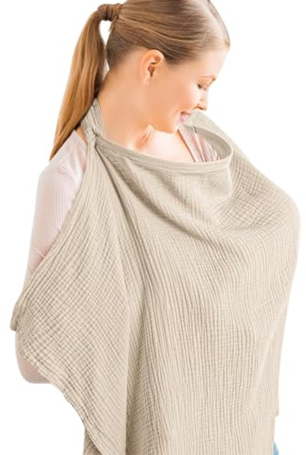 WUYJI Couvertures d'allaitement Une couverture d'allaitement, un bavoir d'allaitement et un bavoir anti-bave, en coton doux, respirant et ajustable.une écharpe d'allaitement,