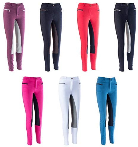 RL24 HKM by Reiterladen24 - Kinder Reithose Vollbesatz BASICLINE weiß/grau 98