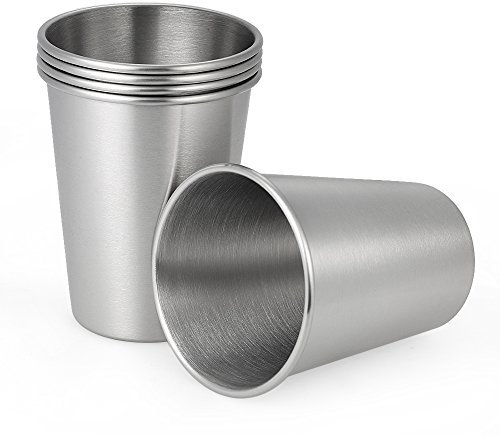 Gteller 500 ml en acier inoxydable à bière Tasses, tasses en métal pour boire, incassable SS gobelets Parfait pour le camping, les pique-niques, usage intérieur et extérieur