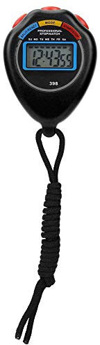 Professionelle Sport Stoppuhr Timer Handheld Digitaluhr Sport Stoppuhr Leichtathletik Elektronische Stoppuhr für Rennen Laufen Schwimmen Fußball(Schwarz)