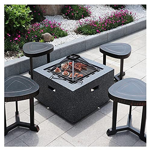 Brasero Exterior 71 Cm Terraza De Jardín Tabla De Barbacoa De Servicio Pesado, Pista De Fuego De Cocción Al Aire Libre, Cuenco De Fuego De Leña, Chimenea De Calefacción Multifunción (Size : Kit-3)