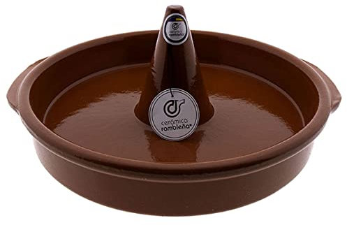 CERÁMICA RAMBLEÑA | Asador de Pollos de Barro Refractario | 34x32x12 cm