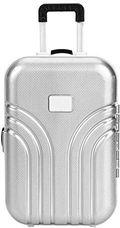 Ausla Rollkoffer-Spielzeug, Baby-Koffer-Spielzeug, Süßer Kunststoff-Rollkoffer, Mini-Gepäckbox, 15,5 X 10,5 X 7 cm(Silber)