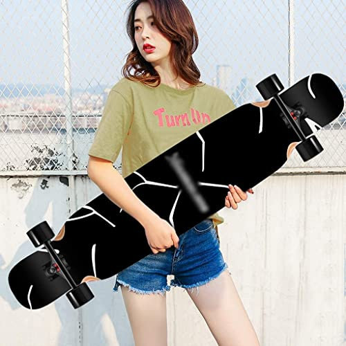 Xinduolei Komplette Pro 47 Skateboard 9 Ebenen Maple Longboard Doppelkick Konkave Standard -Skateboards Erwachsene Tricks Skateboard Jungen und Mädchen Dance Board for Anfänger Geburtstag Geschenk