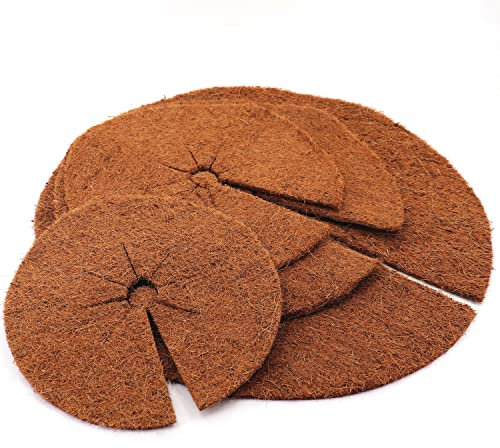 10 Aquagart Kokos-Mulchscheiben 45cm Durchmesser I Winter- & Kälteschutz für Pflanzen I 100% Kokosfaser mit einseitiger Naturlatex-Schicht I natürlich abbaubar I für Pflanzkübel & Unkrautschutz