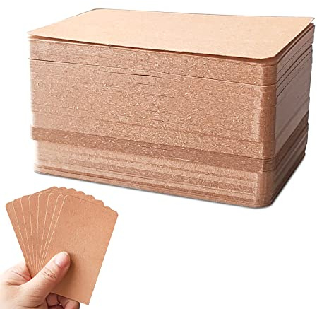 200 stycken tomt kraftpapperskort – 6 färger gör-det-själv papper ordkort, indexkort, meddelandekort, visitkort, lärkort, minne (brun)