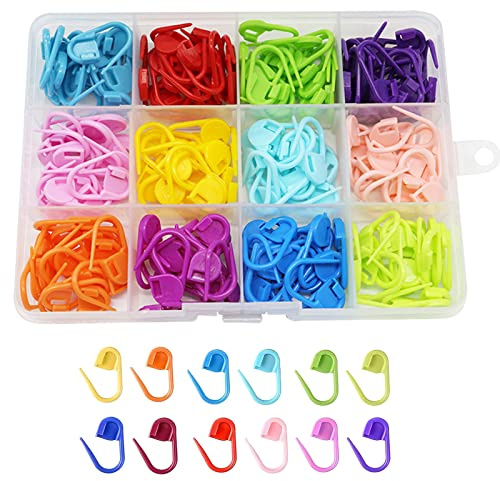 PAITOK Marqueurs de Points pour Le Crochet, 180 pièces de marqueurs colorés pour Le Tricot, épingles de sécurité Pinces de Verrouillage en Plastique pour Le Crochet, l'artisanat et Le Tricot
