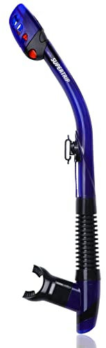 Supertrip Schnorchel Erwachsene Unisex Ventilschnorchel mit Kopfband-Clip Trockenschnorchel Erwachsene zum Schnorcheln, Apnoe und Tauchen(4-Farben)