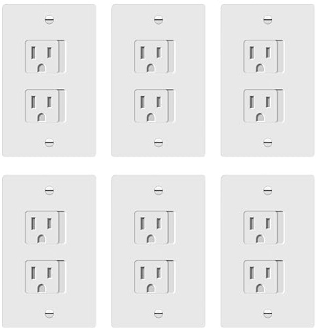 ENERLITES Child Proof Outlet Cover, Self-Closing, Fits Both Duplex and Decorator Outlet, Safety Design, Tamper-Resistant Socket Plug for Receptacle, Size 4.68 x 2.93, 8800-TR, White 6 Pack