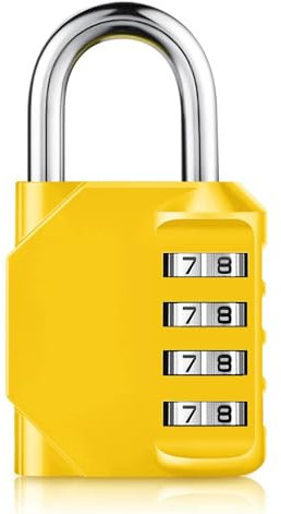 Combination Padlocks, 4 Digit Combination Lock for Locker with Code Heavy Duty Weatherproof Padlock Resettable Code Locks Outdoor for School Gym Locker, Sports Locker,Fence, Toolbox, Gate