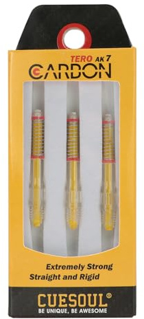 CUESOUL TERO AK7 Ejes de Dardos de Carbono/vástago Telescópico de Resorte Incorporado, Juego de 3 Piezas