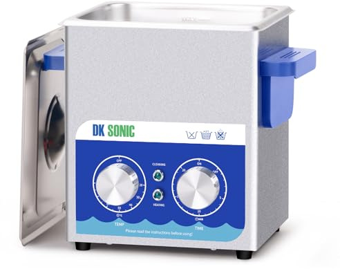 DK SONIC Ultrasonic Cleaner,2L 60W Ultrasonic Jewelry Cleaner with Heater& Mechanical Timer,Sonic Cleaner for Cleaning Jewelry,Eyeglasses,Coins(Include Basket)
