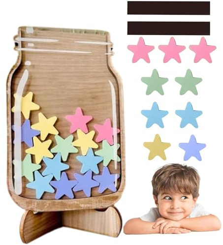 Reward Jar With Star | Magnetic Reward Jar | Star Jar Reward System | Classroom Reward Jar | Stars Reward Jar For Children Behaviour | Magnetic Reward Chart For Classroom Board Home