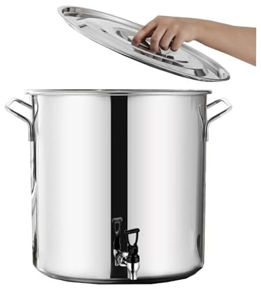 YUZDNM Soup Pot With Lid - Stock Pot, Stockpot With Lid Stainless Steel Soup Stockpot Composite Bottom 5-90L Wine Bucket, Thicken Milk Can With Tap(30 * 30cm(20L))