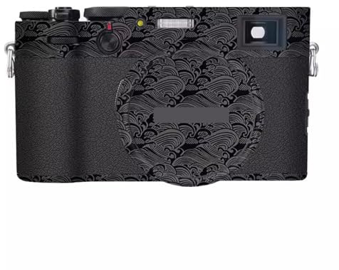 Camera Skin Wrap Anti-Scratch Sticker Coat Vinly Protective Film Body Protector Decals Cover for Fujifilm X100VI X100 VI(Wave Black)