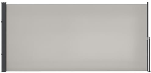 Outsunny Toldo Lateral Retráctil Pantalla Enrollable Mampara de Privacidad Impermeable y Anti-UV Protege la Privacidad para Jardín Balcón Terraza 300x140 cm Gris Claro