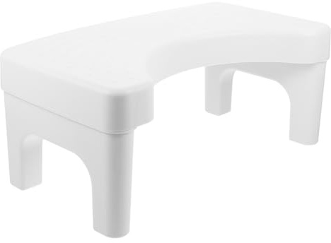 Alipis Sgabello Water in Plastica Bianco Compatto e Antiscivolo per Adulti, Poggiapiedi Wc per Bagni Pubblici e Hotel Design Semplice e Resistente
