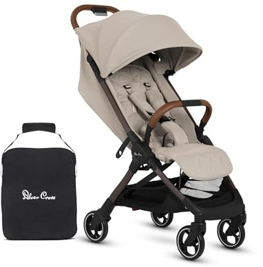 Silver Cross - Clic 2 Compact Stroller & Travel Bag - Travel Stroller For Life On The Go - Foldable & Lightweight - Suitable From Birth To 4 years - Latte